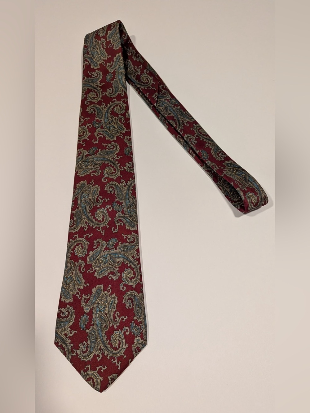 Vintage Oakton Limited Paisley Silk Tie - Burgundy